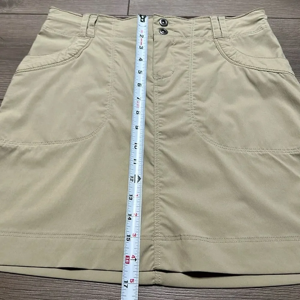 REI 17” Tan High Rise Hiking Casual Nylon Stretch Skirt Size 2‎